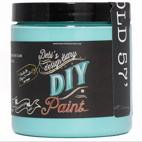 Old ’57 by DIY Paint Co., eco-friendly turquoise chalk and clay paint for furniture projects.