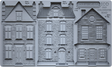 Mold by I.O.D. featuring three building facades, labeled Old Colchester Road Mould by Iron Orchid Designs.