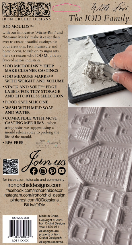 Hand applying powder to I.O.D. Old Colchester Road Mould, inspired by building facades and decorative shapes.