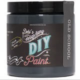 Black jar labeled DIY Paint Co. Old School DIY Paint.