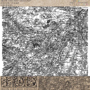 Orléans Stamp by IOD featuring a black-and-white French map design.