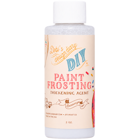 2 oz DIY Paint Co. Paint Frosting thickening agent with colorful label for textured furniture or raised stencils.