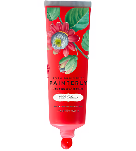 DIY Paint Co. Painterly Blendable Furniture Artist Paint, red tube with floral design.