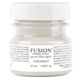 Fusion Mineral Paint Parchment, 37 mL acrylic in gray-beige, with a white label.