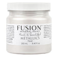 Fusion Mineral Paint Pearl Metallic 250mL jar with rich mica pigments and a detailed product label.