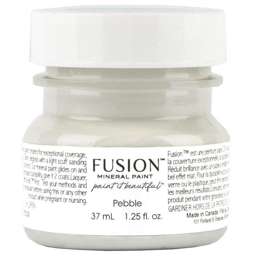 37mL Pebble Fusion Mineral Paint jar with a white label and screw-on lid.