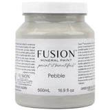 Pebble Fusion Mineral Paint 500mL all-in-one matte acrylic paint in a clear jar by Fusion Mineral Paint.