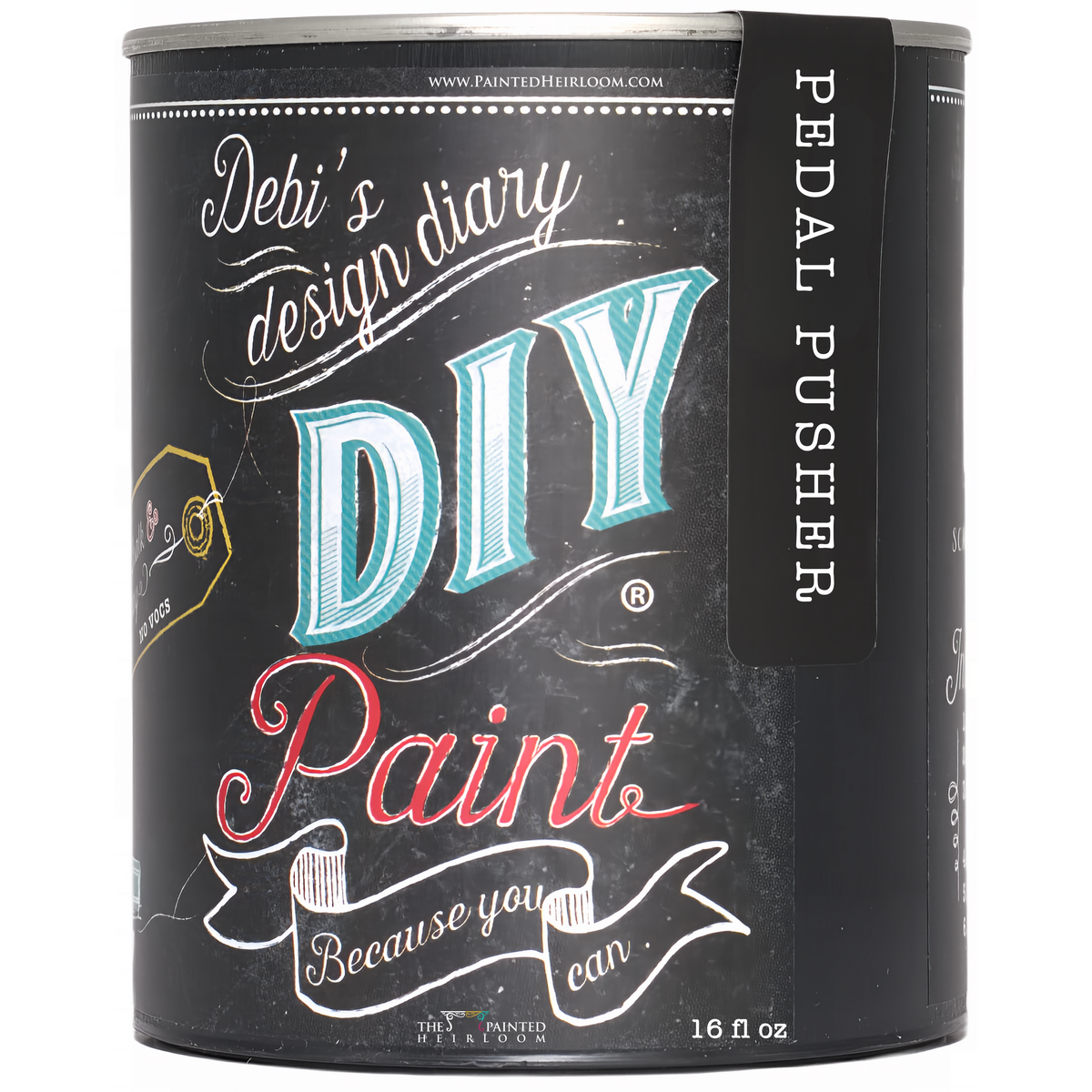 Pedal Pusher DIY Paint by DIY Paint Co., 16 fl oz can with black label and handwritten-style text.