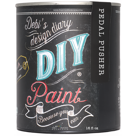 Pedal Pusher DIY Paint by DIY Paint Co., 16 fl oz can with black label and handwritten-style text.