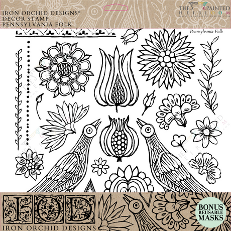 Pennsylvania Folk Stamp by IOD - Iron Orchid Designs @ The Painted Heirloom