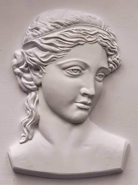 Bust with wavy hair crafted using I.O.D. Persephone Mould by Iron Orchid Designs.