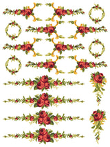 Petite Fleur Red Paint Inlay by I.O.D., features red rose dividers with gold accents.