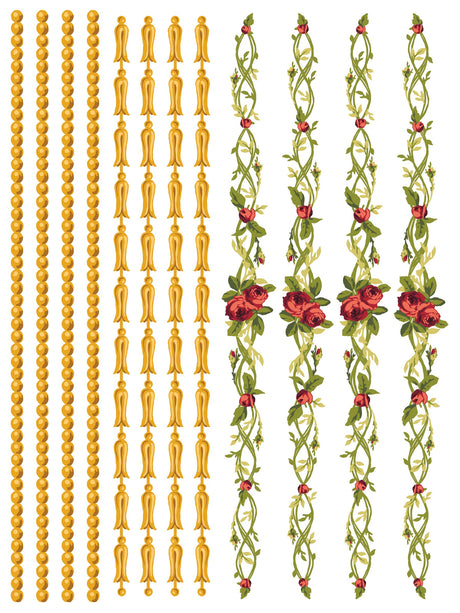 Petite Fleur Red Paint Inlay by I.O.D., limited release, for decorative accents or mixed media crafts.