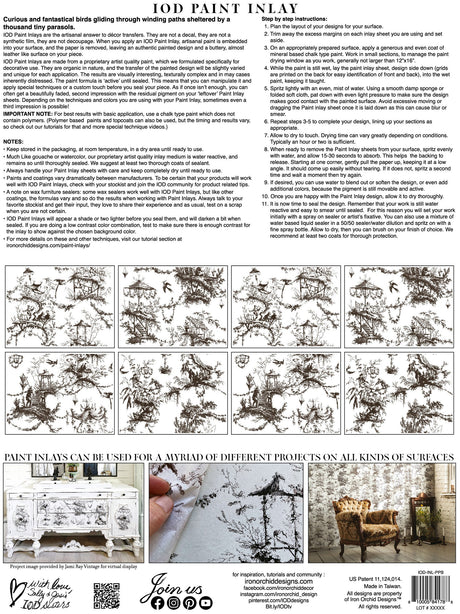 IOD Paint Inlay Petits Parasols Black by Iron Orchid Designs, tips and instructions included.