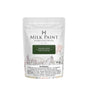 50g pouch of Pioneer Green Milk Paint by Homestead House with health warning visible on front label.