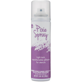 Notions Pixie Spray, 3.81 oz can with purple and white label, for repositionable adhesive use.