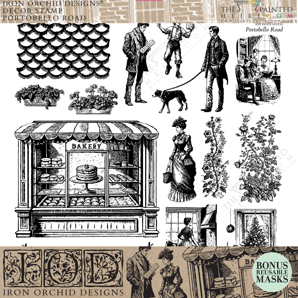 Portobello Road Stamp (2023 Limited Release) by IOD - Iron Orchid Designs @ The Painted Heirloom