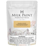 50g Homestead House Prairie Sunset Milk Paint bag with floral and barn art, plus health warning label.