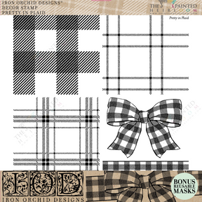 Pretty in Plaid Stamp (Retired) by IOD - Iron Orchid Designs-The Painted Heirloom