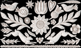 Primitive Mould by I.O.D. featuring folk art birds, rabbits, and floral motifs.