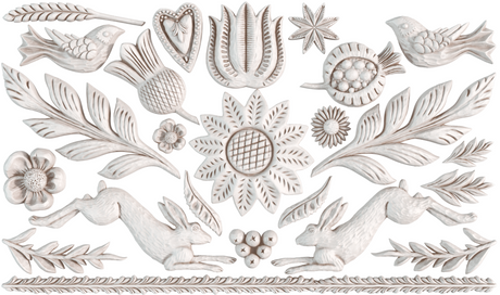 I.O.D. Primitive Mould by Iron Orchid Designs for creating bird, flower, and leaf shapes for DIY projects.