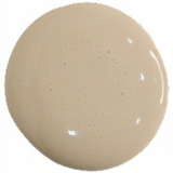 Round, beige layer of Old Fashioned Milk Paint’s Proper – Sweet Pickins, glossy with tiny surface bubbles.