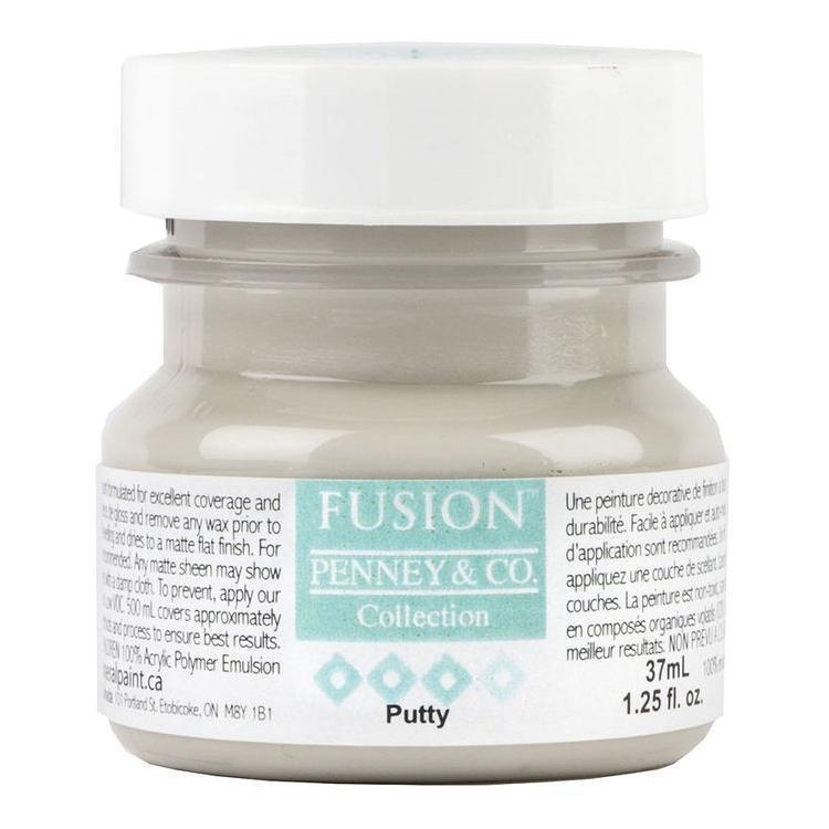 Fusion Mineral Paint Putty, 1.25 fl. oz. jar, all-in-one acrylic paint with matte finish.