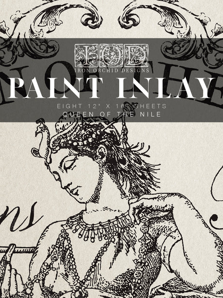 Queen of the Nile Paint Inlay by IOD showing a crowned woman with jewelry.