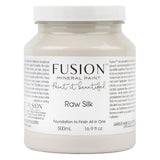 Fusion Mineral Paint Raw Silk, 500mL jar, warm white acrylic with “Foundation to Finish” on the label.