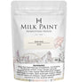 50g Raw Silk Milk Paint by Homestead House, health warning label visible on the bottom of the container.