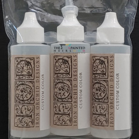 Set of 3 I.O.D. refillable empty mixing bottles by Iron Orchid Designs for blending custom colors or inks.