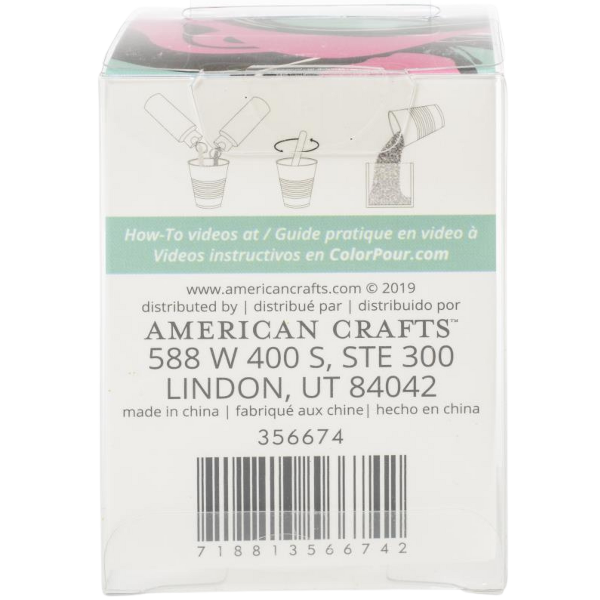 Notions Resin Pouring Cup in clear packaging, suitable for resin and silicone crafting projects.