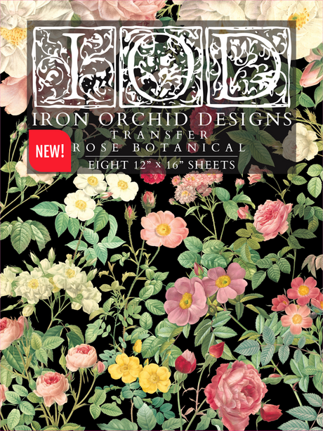 Rose Botanical Transfer by IOD - Iron Orchid Designs @ The Painted Heirloom