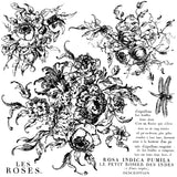 Black and white rose bouquet art from Rose Toile Stamp by IOD, I.O.D.