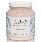 500mL Fusion Mineral Paint jar in Rose Water, a neutral pink shade, with white cap and labeled front.