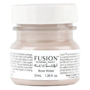 37mL Fusion Mineral Paint Rose Water, neutral pink, with white label and text.