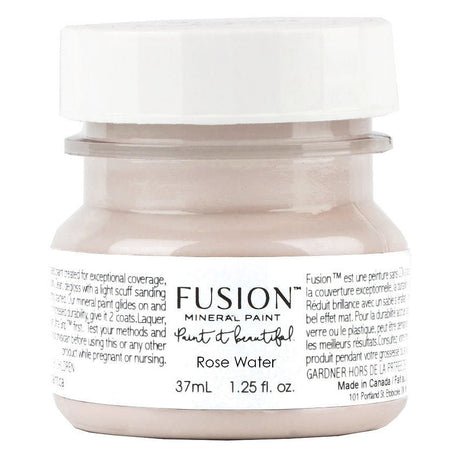 37mL Fusion Mineral Paint Rose Water, neutral pink, with white label and text.