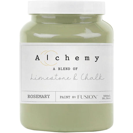 Fusion Mineral Paint Rosemary Alchemy, 500ml chalk-style jar with labeled packaging.