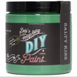 DIY Paint Co. Salty Kiss green paint jar with black label and white text.
