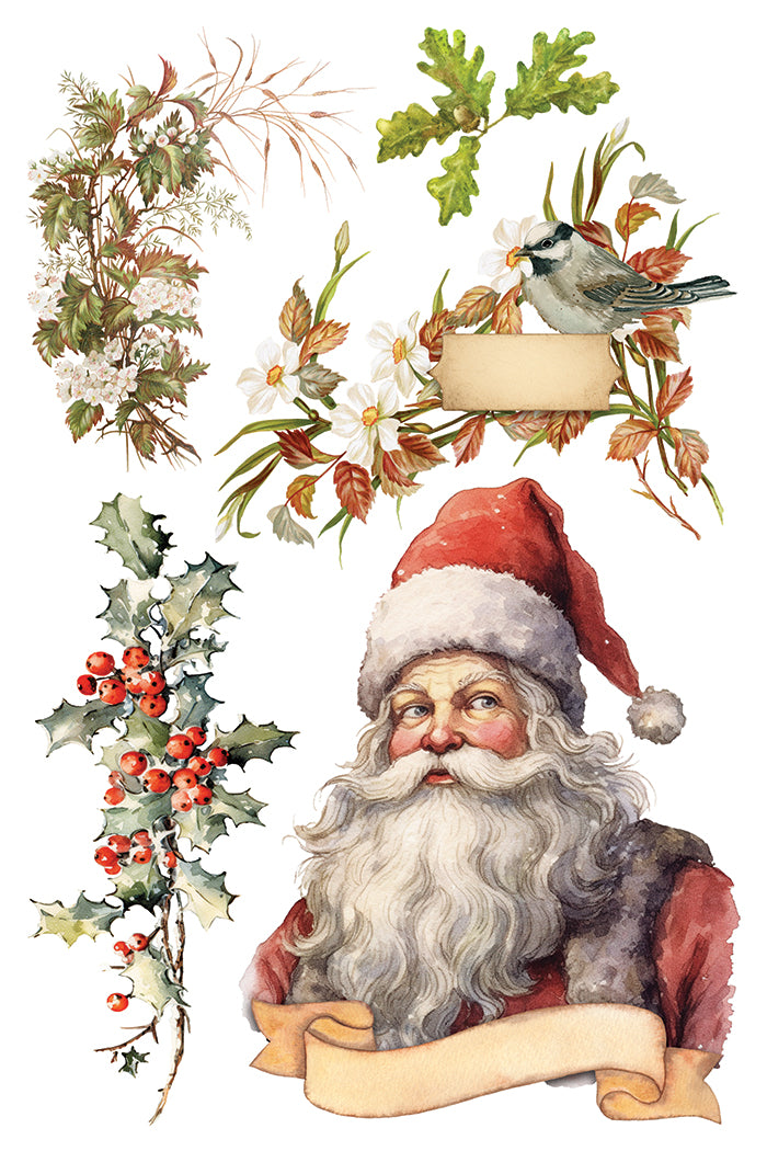 Santa’s Hollow Transfer (2025 Limited Release) by I.O.D. featuring holly, florals, and birds.