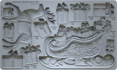 Santa’s Sleigh Mould (2024 Limited Release) by I.O.D. featuring Santa, sleigh, and Christmas gifts.