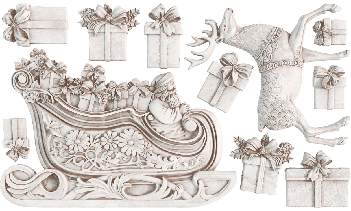 Santa's Sleigh Mould (2024 Limited Release) by IOD - Iron Orchid Designs @ The Painted Heirloom