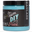 Seaglass DIY Paint by DIY Paint Co., clay and chalk-based, black label and lid, eco-friendly blue color.