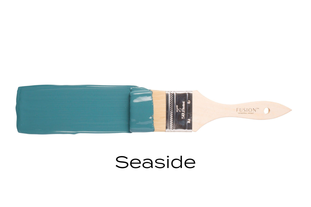 Paintbrush with Seaside Fusion Mineral Paint by Fusion Mineral Paint.