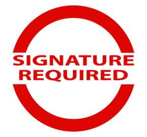 Signature Confirmation“ in red, USPS delivery verification by ThePaintedHeirloom on white background.