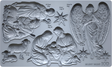 Silent Night Mould (2026 Limited Release) by I.O.D. with Mary, Joseph, baby, angel, and sheep figures plus sizes and weights.