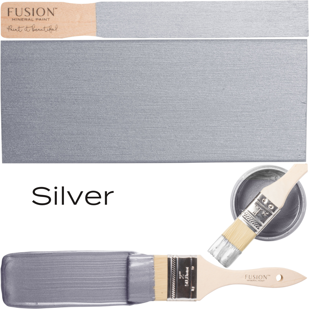 Silver Metallic Fusion Mineral Paint @ The Painted Heirloom