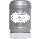 Miss Lillian’s Paint Silver Metallic acrylic paint for silver finishes and furniture restoration projects.