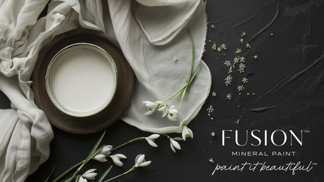 Snowdrop by Fusion Mineral Paint, smooth durable acrylic, vibrant finish, easy to apply, eco-friendly.