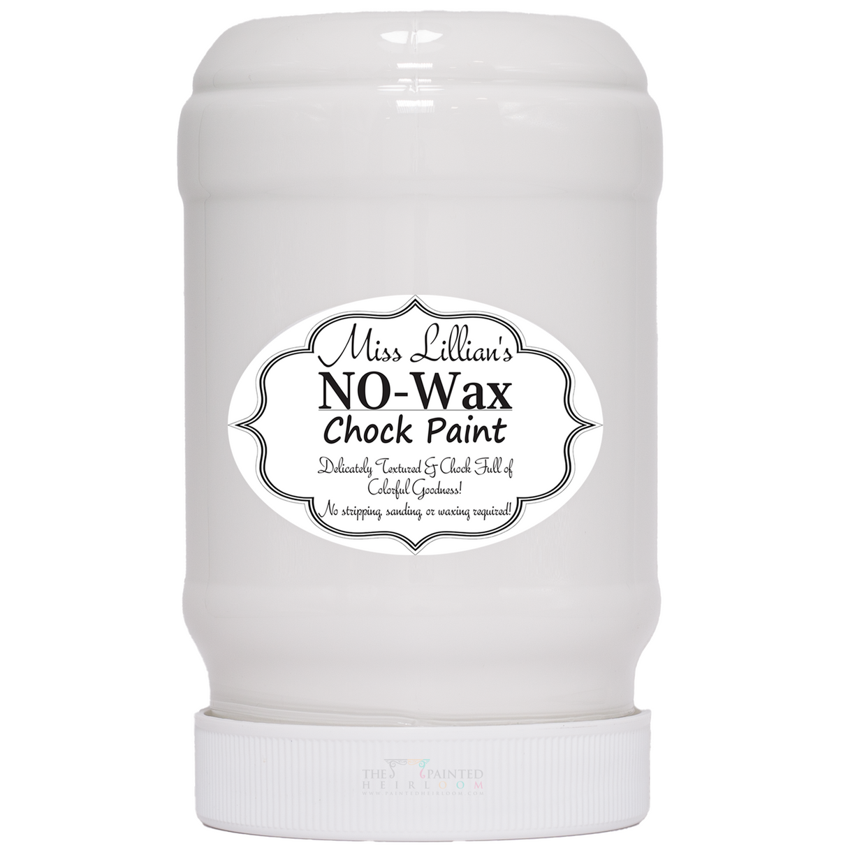 Miss Lillian’s Paint Snowflake No-Wax Chock Paint in a white jar with bold black script label.